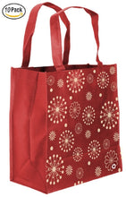 ReBagMe Large Reusable Grocery Bag Totes with Extra Reinforced Handles - Red (Pack of 10)