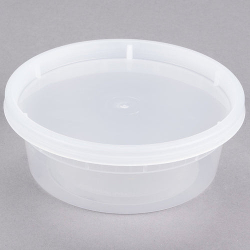 Scotty's 48 Pack of 8 oz Deli Plastic Food Storage Containers with Lids