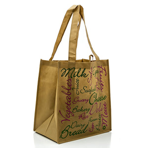 ReBagMe Large Reusable Grocery Bag Totes with Extra Reinforced Handles - Brown (Pack of 10)