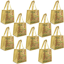 ReBagMe Large Reusable Grocery Bag Totes with Extra Reinforced Handles - Brown (Pack of 10)