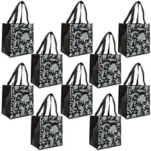 ReBagMe Large Reusable Grocery Bag Totes with Extra Reinforced Handles - Black (Pack of 10)